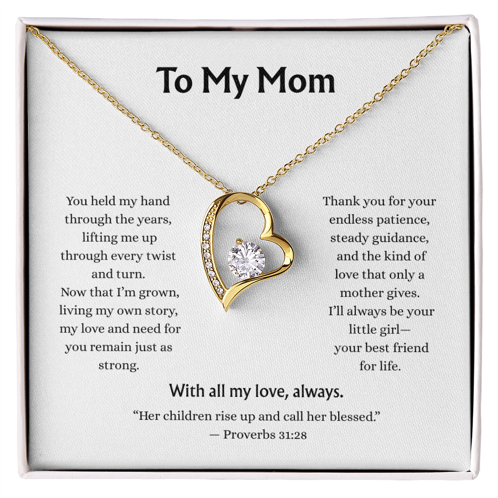 To My Mom-Forever Love Necklace-white card