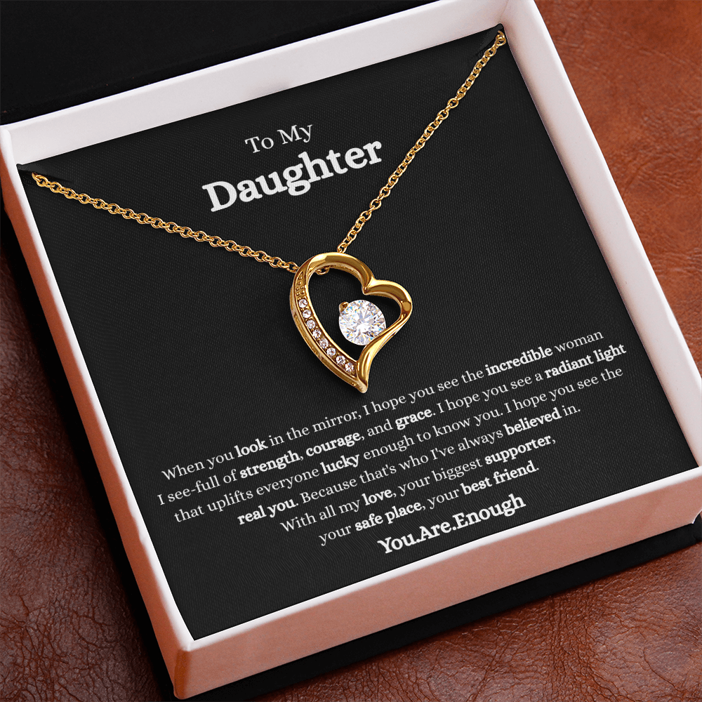 To My Daughter-Forever Love Necklace (Black card)
