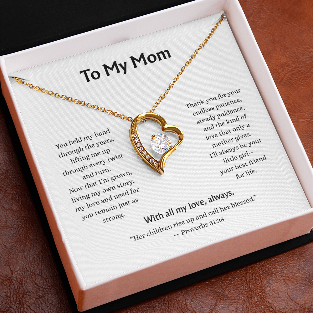 To My Mom-Forever Love Necklace-white card