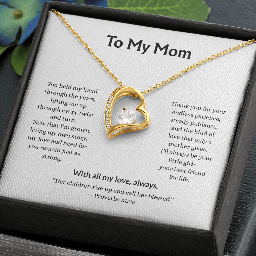To My Mom-Forever Love Necklace-white card