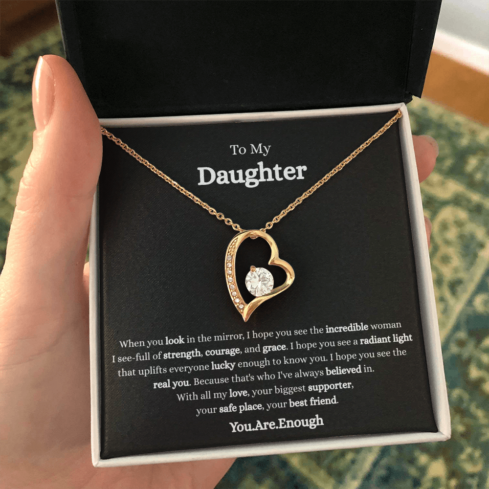 To My Daughter-Forever Love Necklace (Black card)